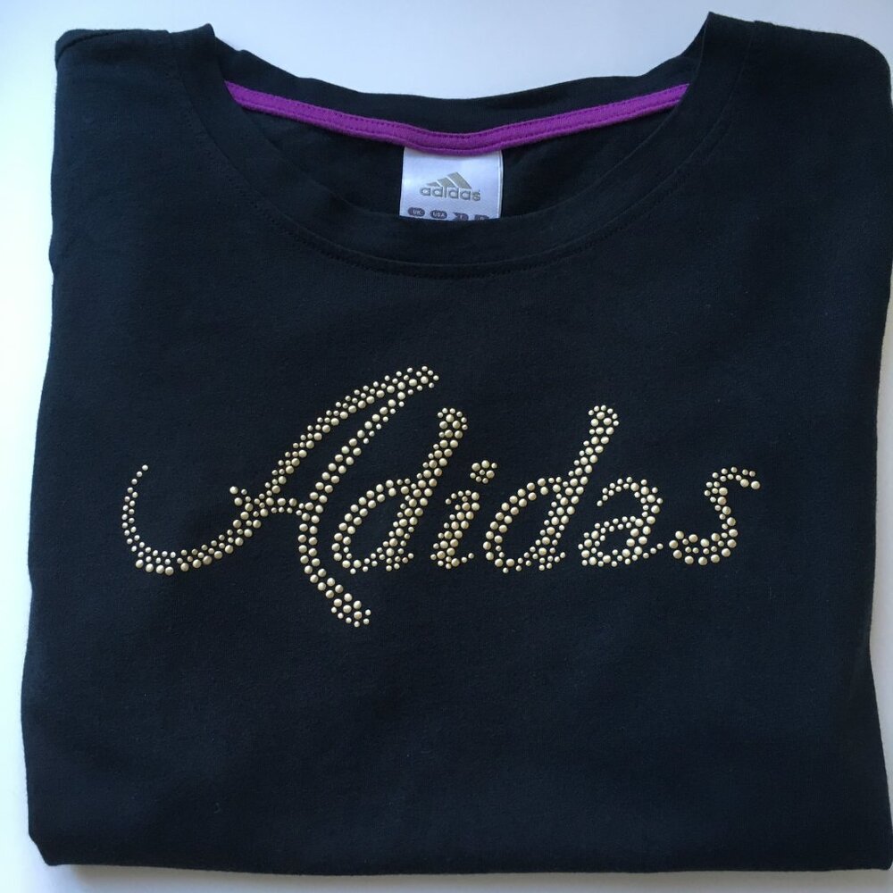 Adidas T-Shirt Women's Black Short Sleeve Top Size Small
